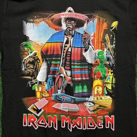 Iron Maiden Viva Mexico Cabrones Heavy Metal Band T-Shirt Size Large - Picture 2 of 5